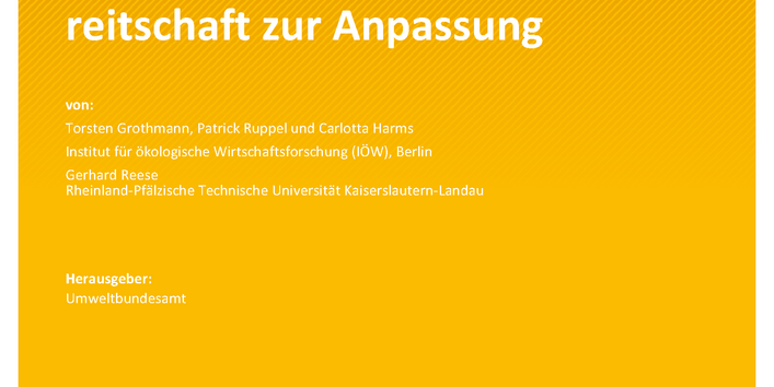 Cover des Berichts "Die mentalen Auswirkungen des Klimawandels und die Bereitschaft zur Anpassung" 