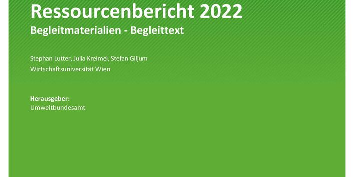 Cover des Berichts "Die Nutzung natürlicher Ressourcen in Deutschland. Ressourcenbericht 2022"