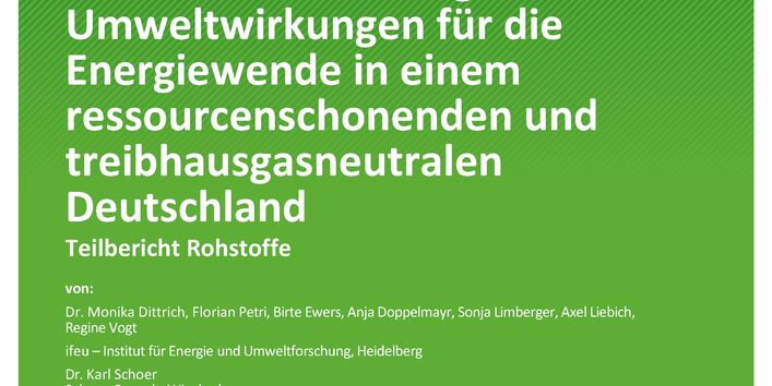 Cover des Berichts "REFINE: Betrachtung von Rohstoffaufwendungen und Umweltwirkungen für die Energiewende in einem ressourcenschonenden und treibhausgasneutralen Deutschland"