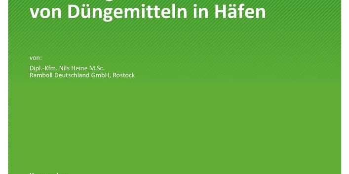 Cover des Berichts "Umweltfreundliche Umschlagtechniken von Düngemitteln in Häfen"