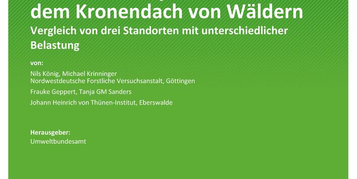 Cover des Berichts "Messung der nassen Quecksilberdeposition unter dem Kronendach von Wäldern"