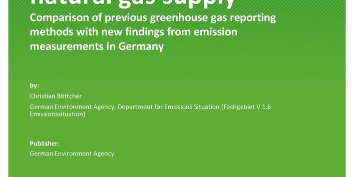 Cover of report "Update of methane emission factors for natural gas supply"