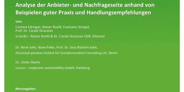 Cover des Berichts "Besser essen in Kantinen und Mensen - Analyse der Anbieter- und Nachfrageseite anhand von Beispielen guter Praxis und Handlungsempfehlungen"