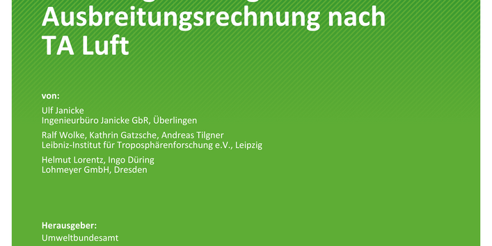 Cover des Berichts "Chemische Umwandlungen in der anlagenbezogenen Ausbreitungsrechnung nach TA Luft"