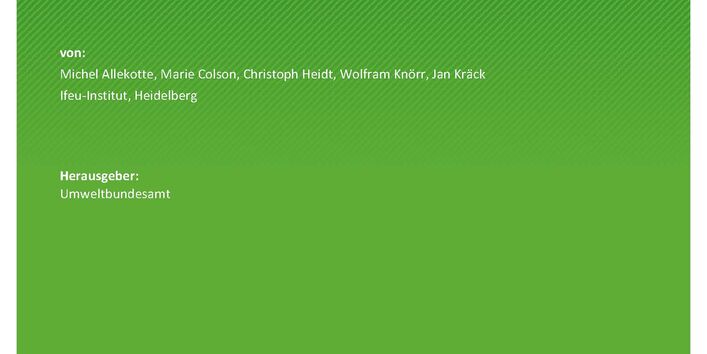 Cover des Berichts "Verbesserung der Vorjahresschätzung der Klimagasemissionen des Verkehrssektors"