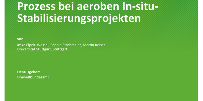 Cover des Berichts "Bestimmung der diffusen Methanemissionen von Deponien im laufenden Prozess bei aeroben In-situ-Stabilisierungsprojekten"