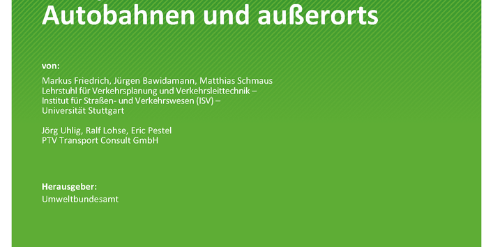 Cover des Berichts "Modellierung der Umweltwirkung von Tempolimit-Maßnahmen auf Autobahnen und außerorts"