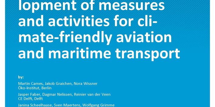 Cover des Berichts "Paris Agreement: development of measures and activities for climate-friendly aviation and maritime transport"