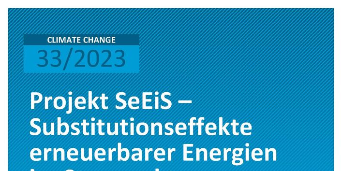 Cover des Berichts "Projekt SeEiS – Substitutionseffekte erneuerbarer Energien im Stromsektor"