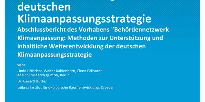 Cover des Berichts "Potentiale der Weiterentwicklung der deutschen Klimaanpassungsstrategie"