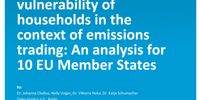 Cover des Berichts "Energy and transport vulnerability of households in the context of emissions trading: An analysis for 10 EU Member States"