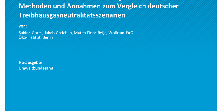 Cover des Berichts "Technisches Hintergrundpapier zur Szenarienanalyse"