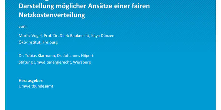 Cover des Berichts "Verteilung der Netzkosten der Energiewende"