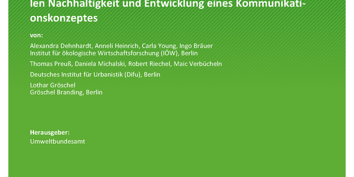 Cover des Berichts "Umwelt im Quartier" 