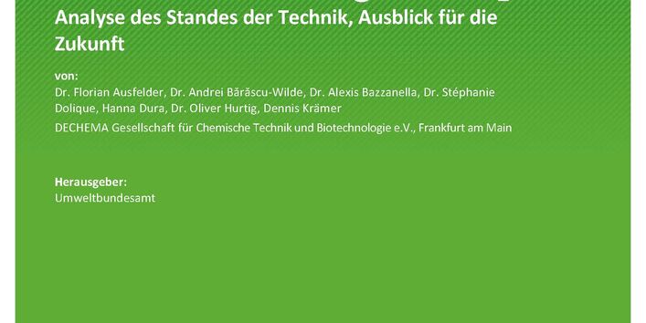 Cover des Berichts "Umweltauswirkungen der stofflichen Nutzung von CO2"
