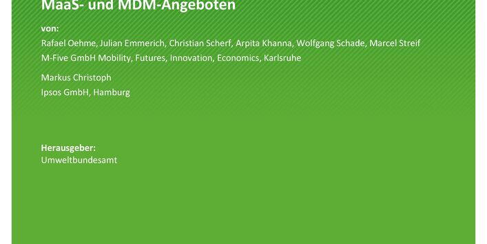 Cover des Berichts "Digitale Mobilitätsplattformen - Empirische Erhebung zur Analyse der Nutzung von MaaS- und MDM-Angeboten"
