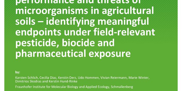 Cover of report "Correctly assessing the performance and threats of microorganisms in agricultural soils" 