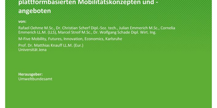 Cover des Berichts "Digitale Mobilitätsplattformen: Arbeitspaket 1: Analyse und Bestandsaufnahme zu plattformbasierten Mobilitätskonzepten und -angeboten"