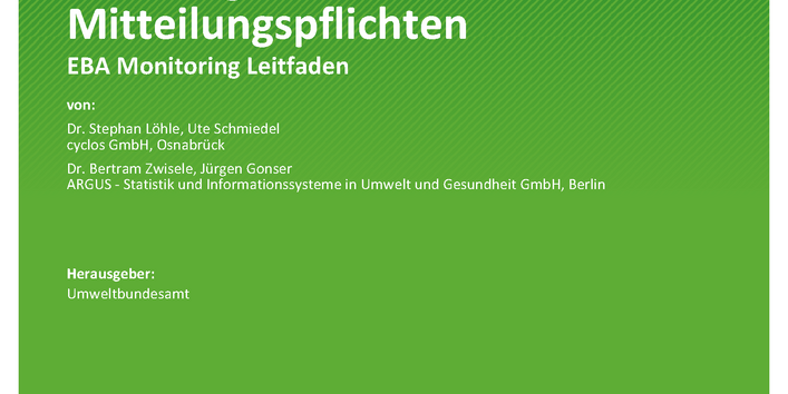 Cover des Berichts "Leitfaden für Erstbehandlungsanlagen zur Erfüllung von Mitteilungspflichten"