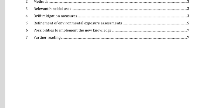 Cover des Factsheets "Reducing environmental exposure to biocides through drift during application"