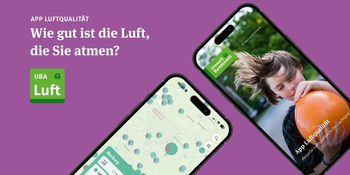 Screenshots der aktualisierten App „Luftqualität“