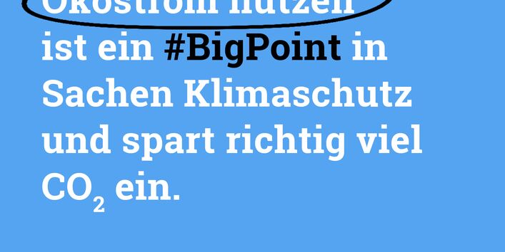 Ökostrom nutzen ist ein #BigPoint in Sachen Klimaschutz.