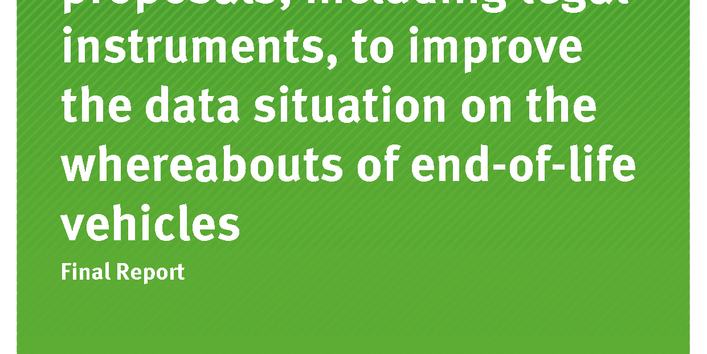 Cover of publication 51/2017 Development of proposals, including legal in-struments, to improve the data situation on the whereabouts of end-of-life vehicles