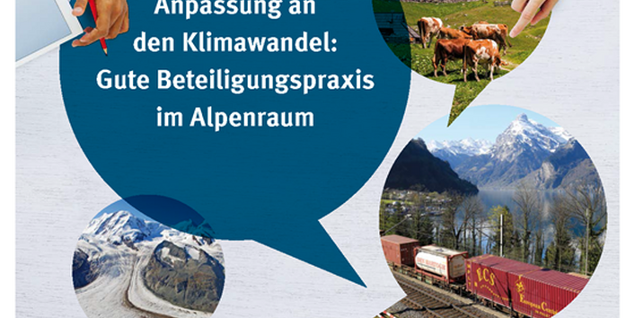 Cover des Handbuchs Anpassung an den Klimawandel: Gute Beteiligungspraxis im Alpenraum