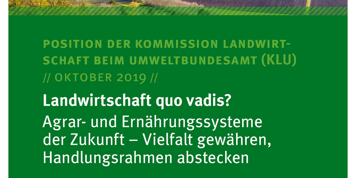 Cover des Kommissionspapiers Landwirtschaft quo vadis?