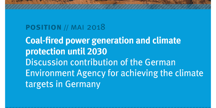 Cover of publication Postion Mai 2018 Coal-fired power generation and climate protection until 2030
