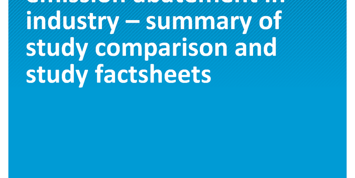 Cover of publication Climate Change 19/2018 Comparative analysis of options and potential for emission abatement in industry –summary of study comparison and studyfactsheets