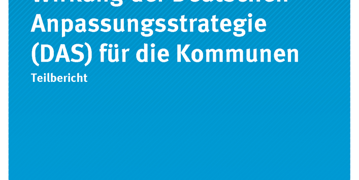 Cover der Publikation CLIMATE CHANGE 01/2019 Umfrage Wirkung der Deutschen Anpassungsstrategie (DAS) für die Kommunen