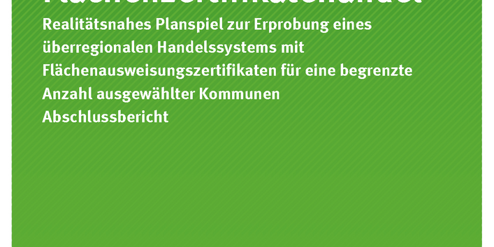 Cover der Publikation TEXTE 116/2019 Modellversuch Flächenzertifikatehandel