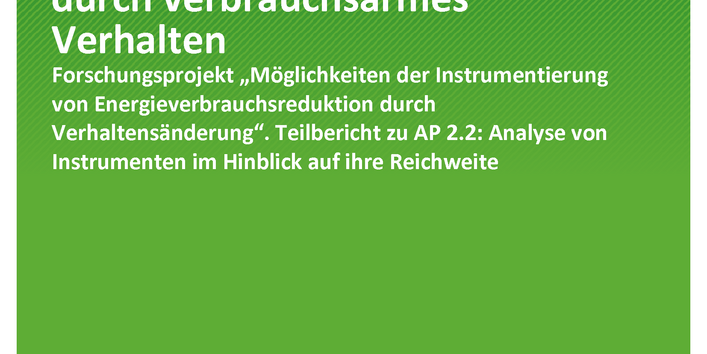 Cover der Publikation TEXTE 33/2020 Das Zusammenspiel von Makro- und Mikro-Instrumenten zur Energieverbrauchsreduktion durch verbrauchsarmes Verhalten