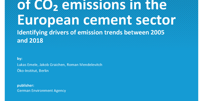 Cover of publication CC 02/2022 Decomposition analysis of CO2 emissions in the European cement sector