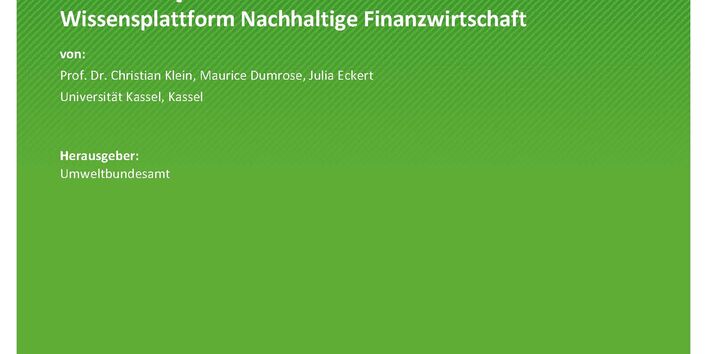 Cover der Publikation TEXTE 54/2023 Nachfrage nach grünen Finanzprodukten