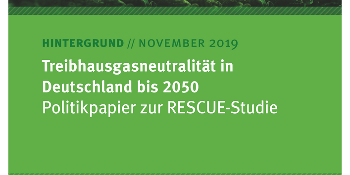 Cover des Hintergrundpapiers Treibhausgasneutralität in Deutschland bis 2050