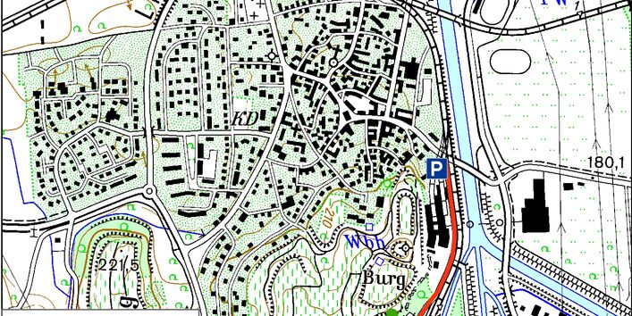 Kartendarstellung des Weges zur Riegeler Lösswand