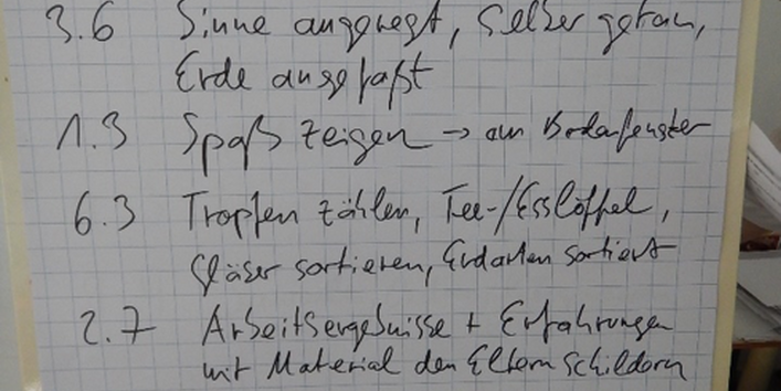 Die erlebten Tätigkeiten zum Thema Boden lassen sich vielfältig und unmittelbar mit den pädagogischen Inhalten bzw. Kompetenzbereichen  der Elementar- und Vorschulbildung verbinden