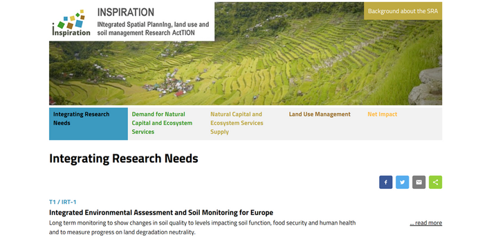 Screenshot der INSPIRATION Website