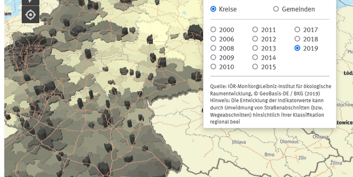 Karte Straßennetzdichte