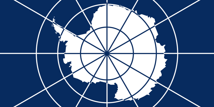 Offizielle Flagge des Antarktis-Vertrages