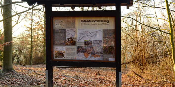 Tafel Infanteriestellung: Bodendenkmal aus den Jahren 1914-15