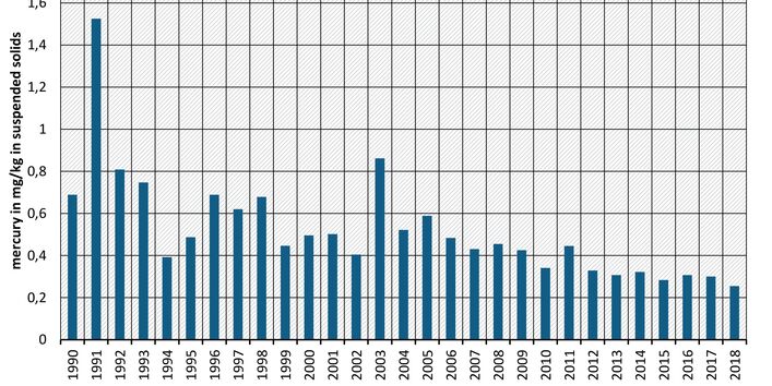 Annual average concentration of mercury