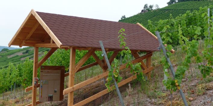 Die überdachte Bodenstation an der Station Alzenau-Michelbach