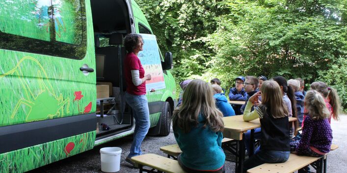 Umweltmobil "Grashüpfer" am Museum