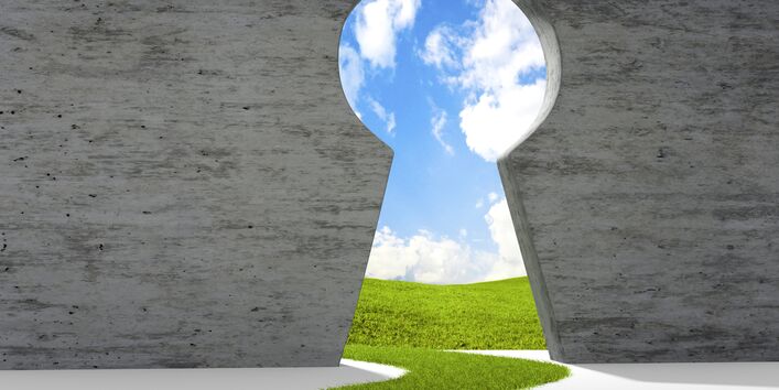 keywhole in concrete wall