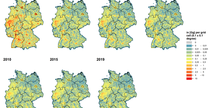 Deutschlandkarte Luftschadstoffbelastung Gesamtstaub