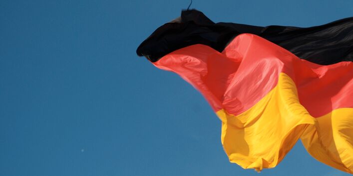 flag of germany blowing in the wind