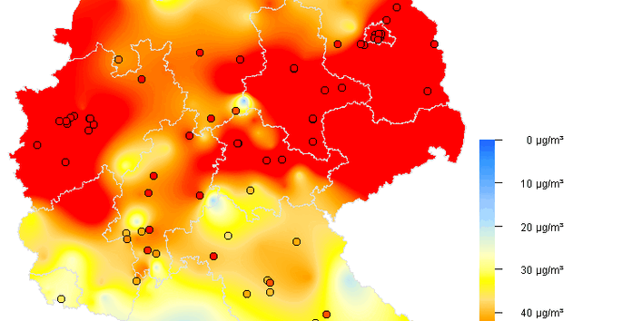 Feinstaub - Tagesmitteltwerte der Partikelkonzentration - Deutschlandkarte vom 16.01.2013